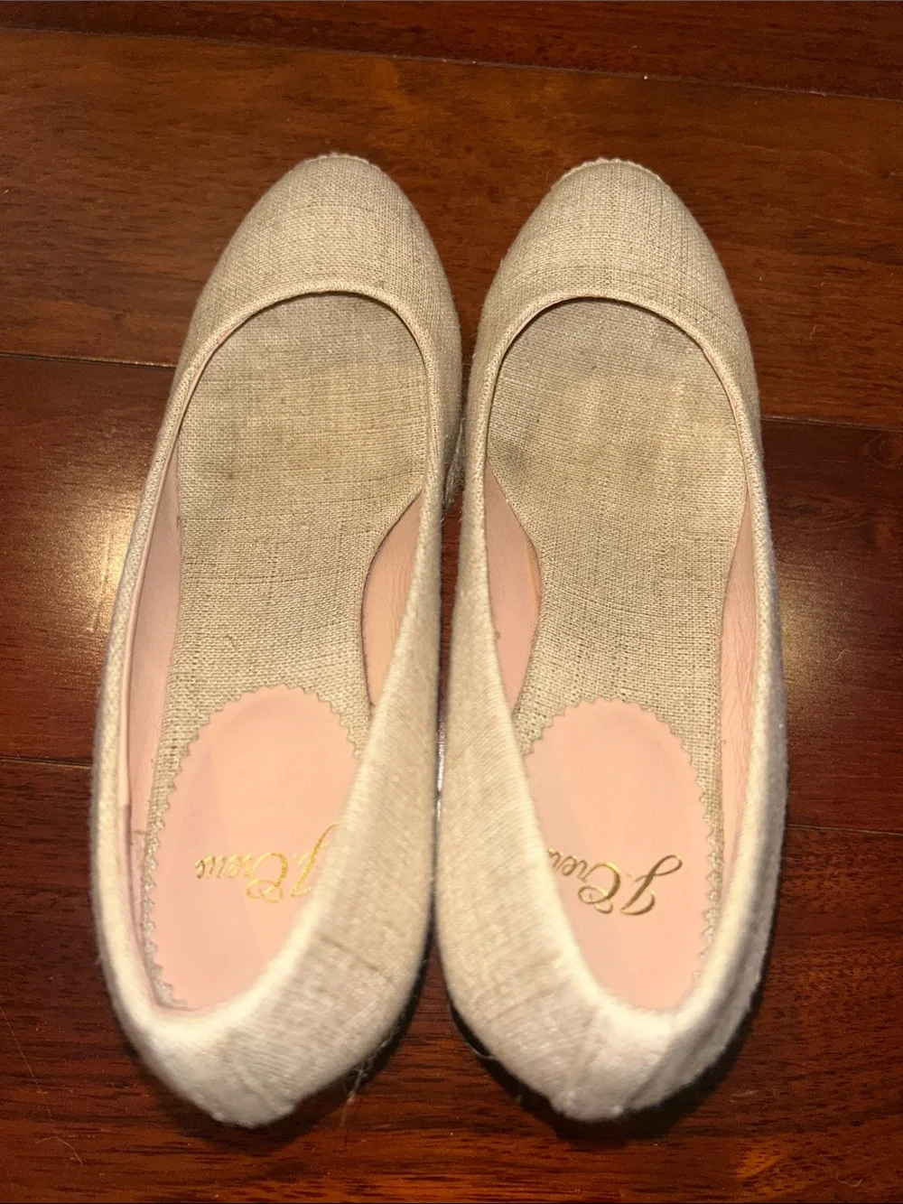 J. Crew Seville Linen Espadrille Wedge - Beige